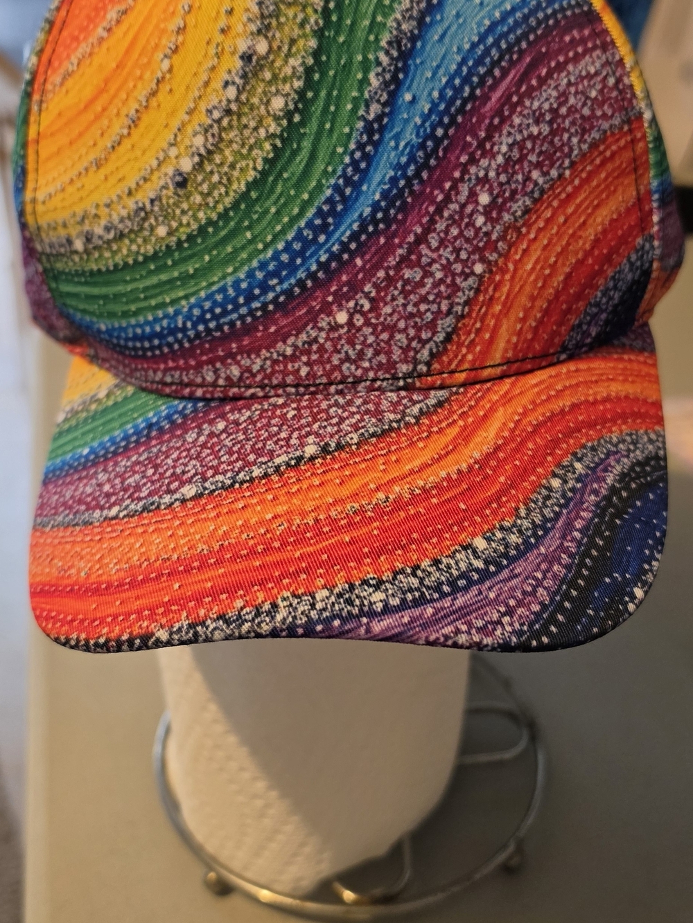 New Vibrant Rainbow Wave Adjustable Baseball Cap